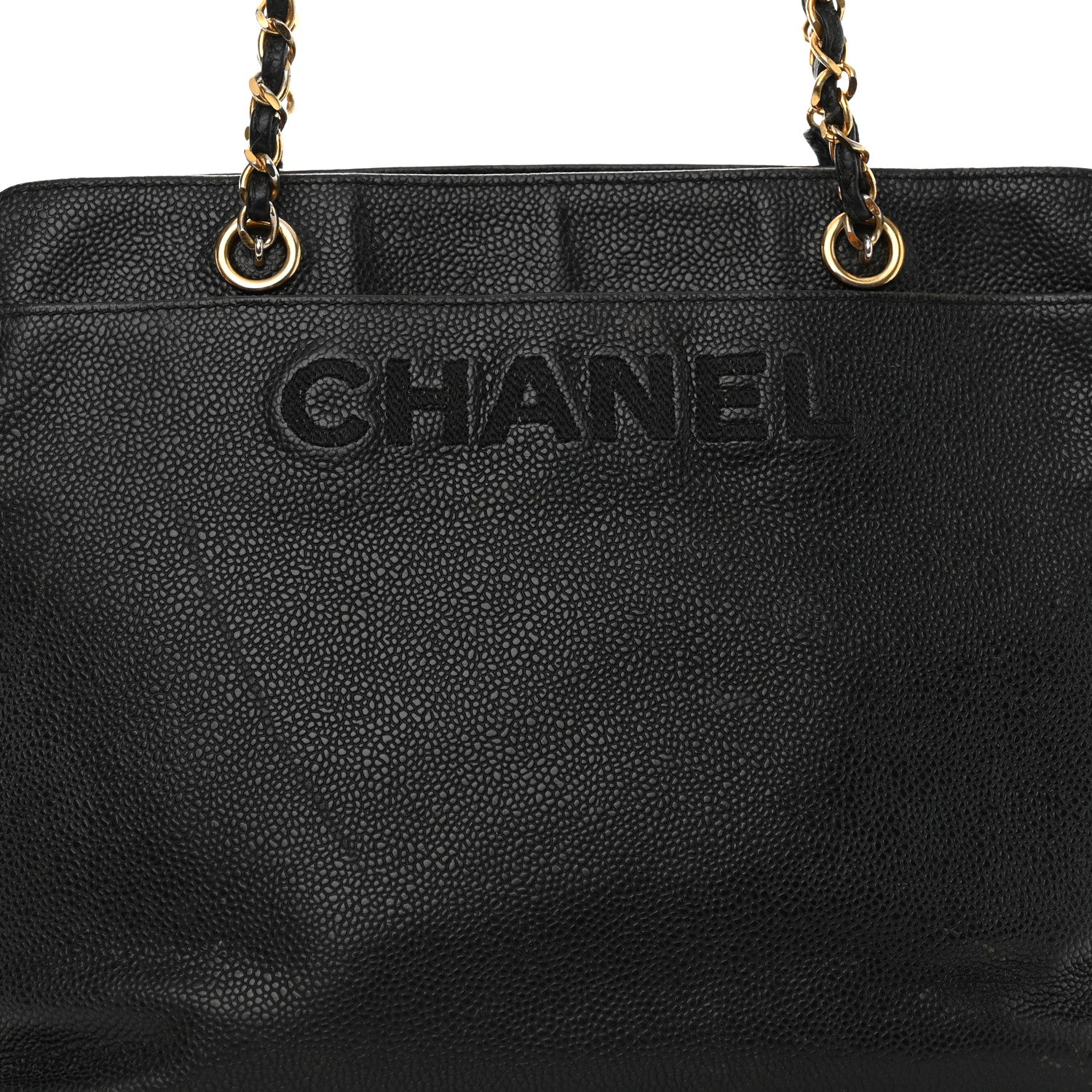 Chanel Caviar Logo Shoulder Bag Black 8 of 14