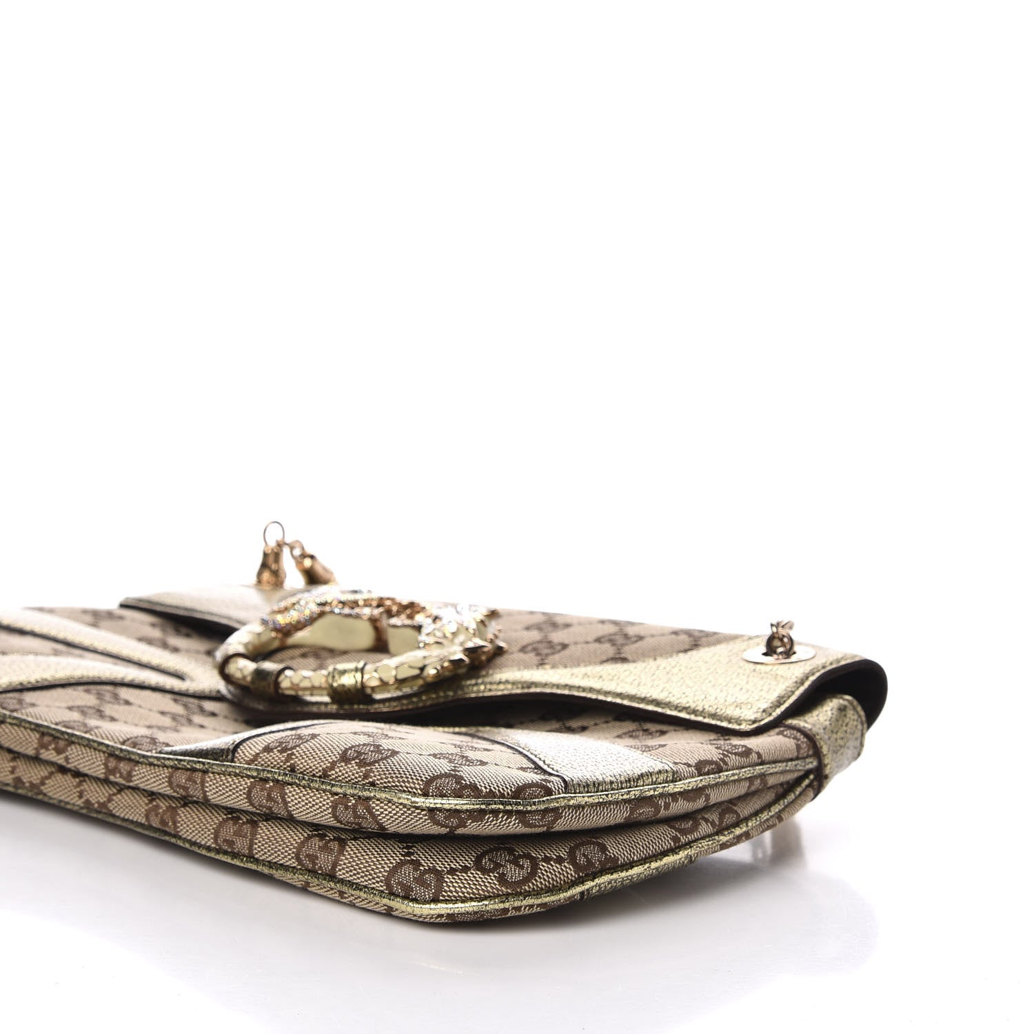 Gucci Monogram Tom Ford Jeweled Dragon Bag Gold 6 of 9