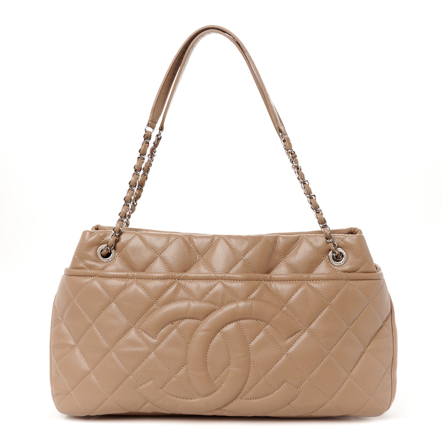 Caviar Quilted Timeless CC Soft Tote Beige
