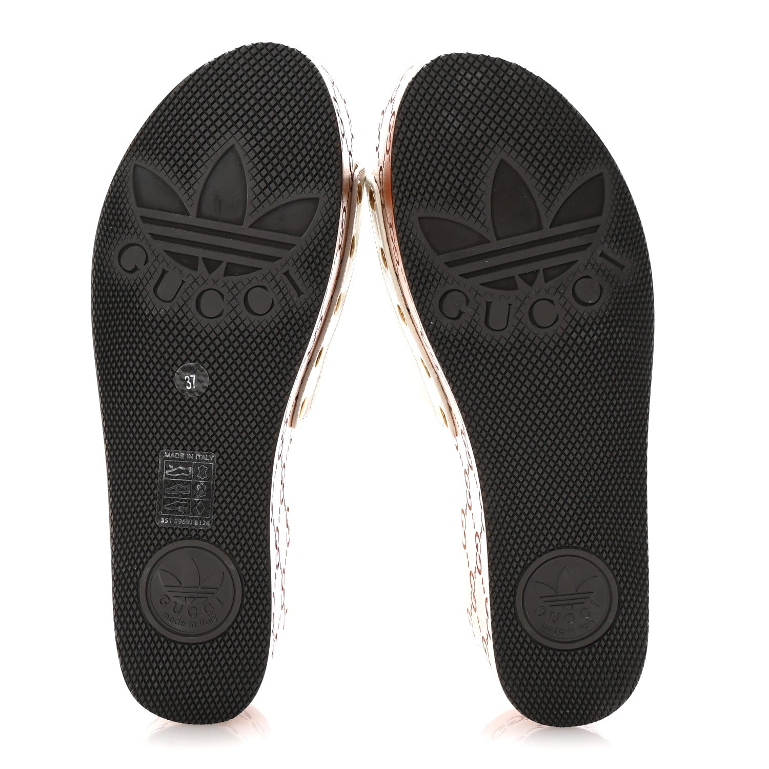 Gucci X ADIDAS Malaga Kid Womens Platform Sandals 37 White 6 of 9
