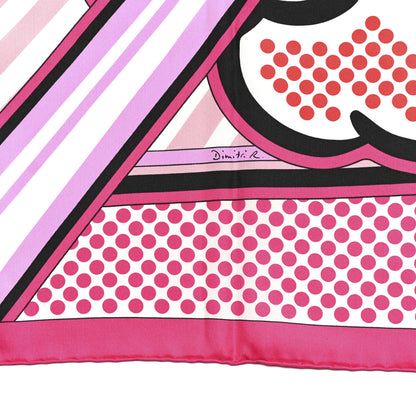 Hermes Silk Geant Summer Pegase Pop Shawl 140 Rose Vif White Black 4 of 7