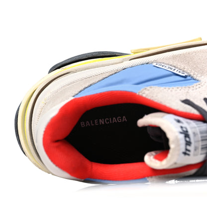 Balenciaga Nylon Suede Womens Triple S 2.0 Sneakers Gris Bleu Rouge 7 of 9