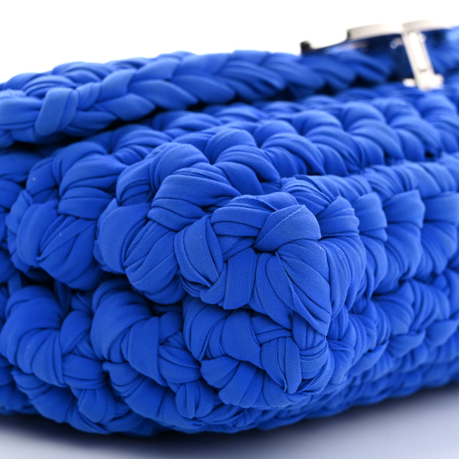 Chanel Woven Fabric Single Flap Blue 9 of 10