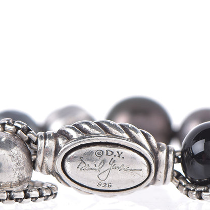David Yurman Sterling Silver Black Onyx Hematite 8mm Elements Bead Bracelet 5 of 5