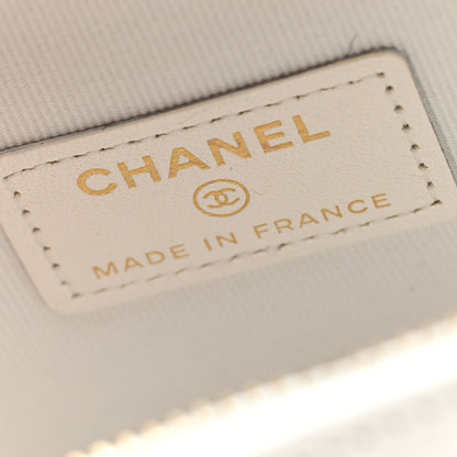 Chanel Lambskin Quilted CC In Love Heart Clutch With Chain White 5 of 9
