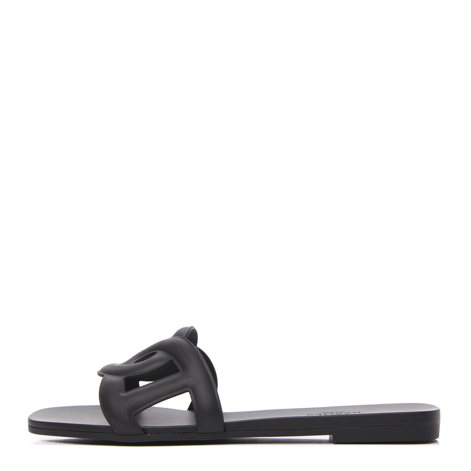 Hermes Rubber Aloha Sandals 36 Black 1 of 8