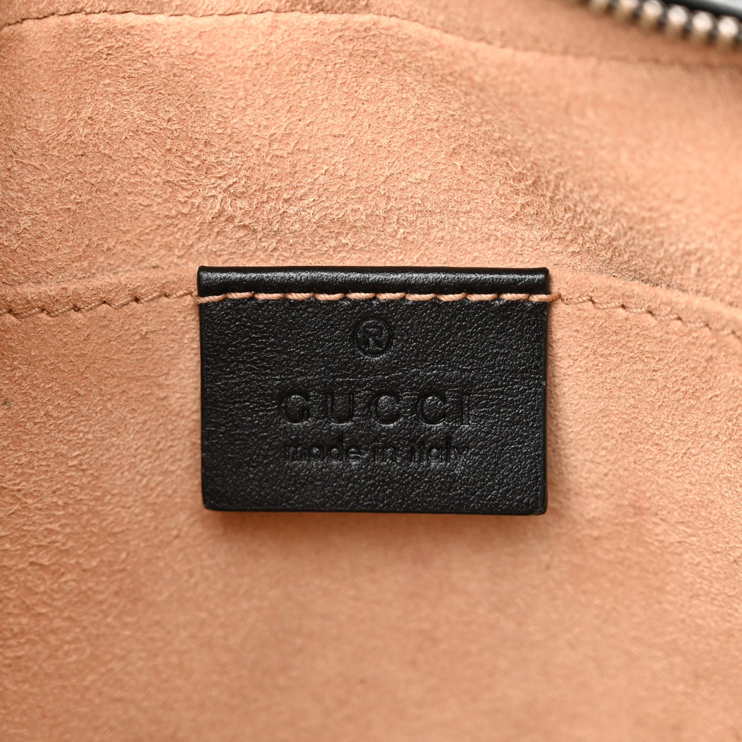 Gucci Calfskin Matelasse Small GG Marmont Chain Shoulder Bag Black 6 of 12