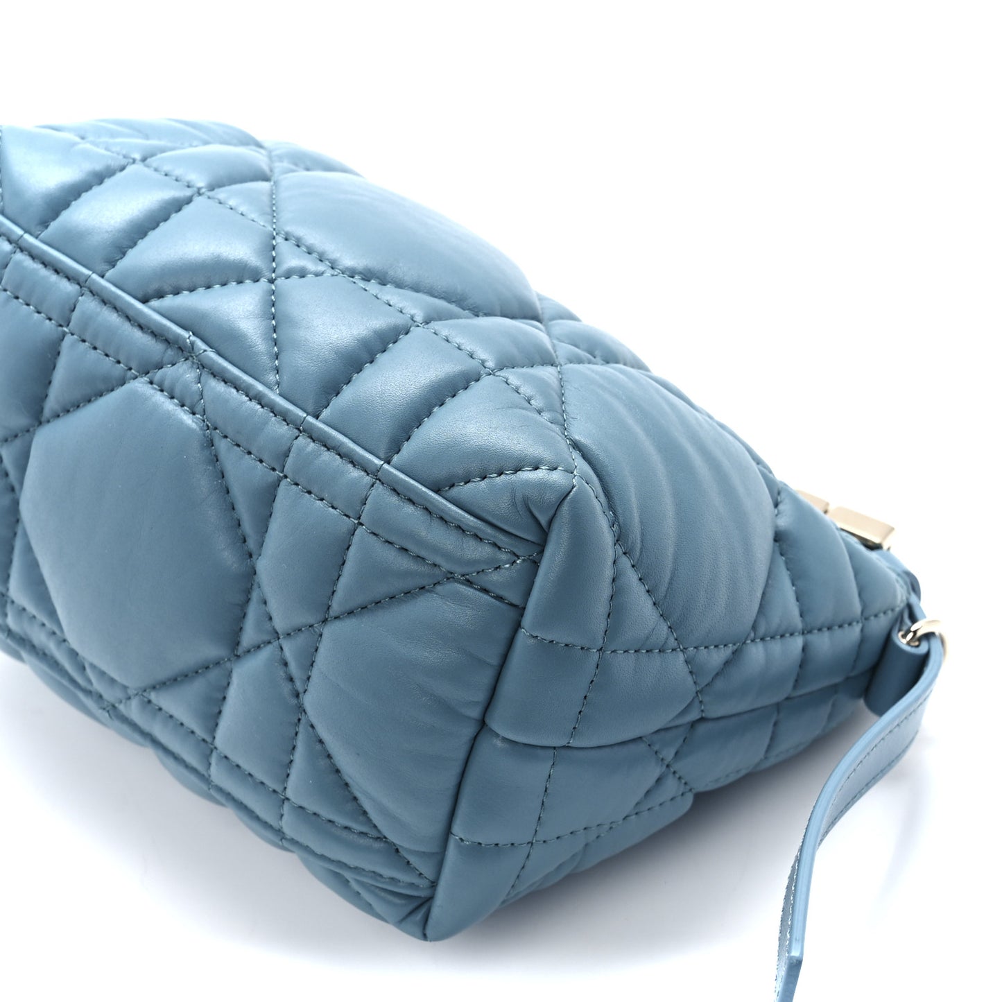 Calfskin Macrocannage Small Diortravel Nomad Pouch Horizon Blue