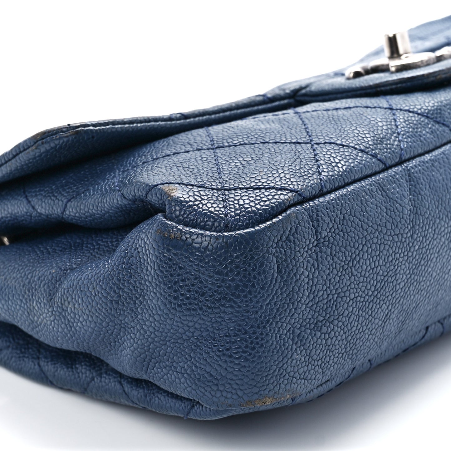 Caviar Quilted Medium Simply CC Flap Blue