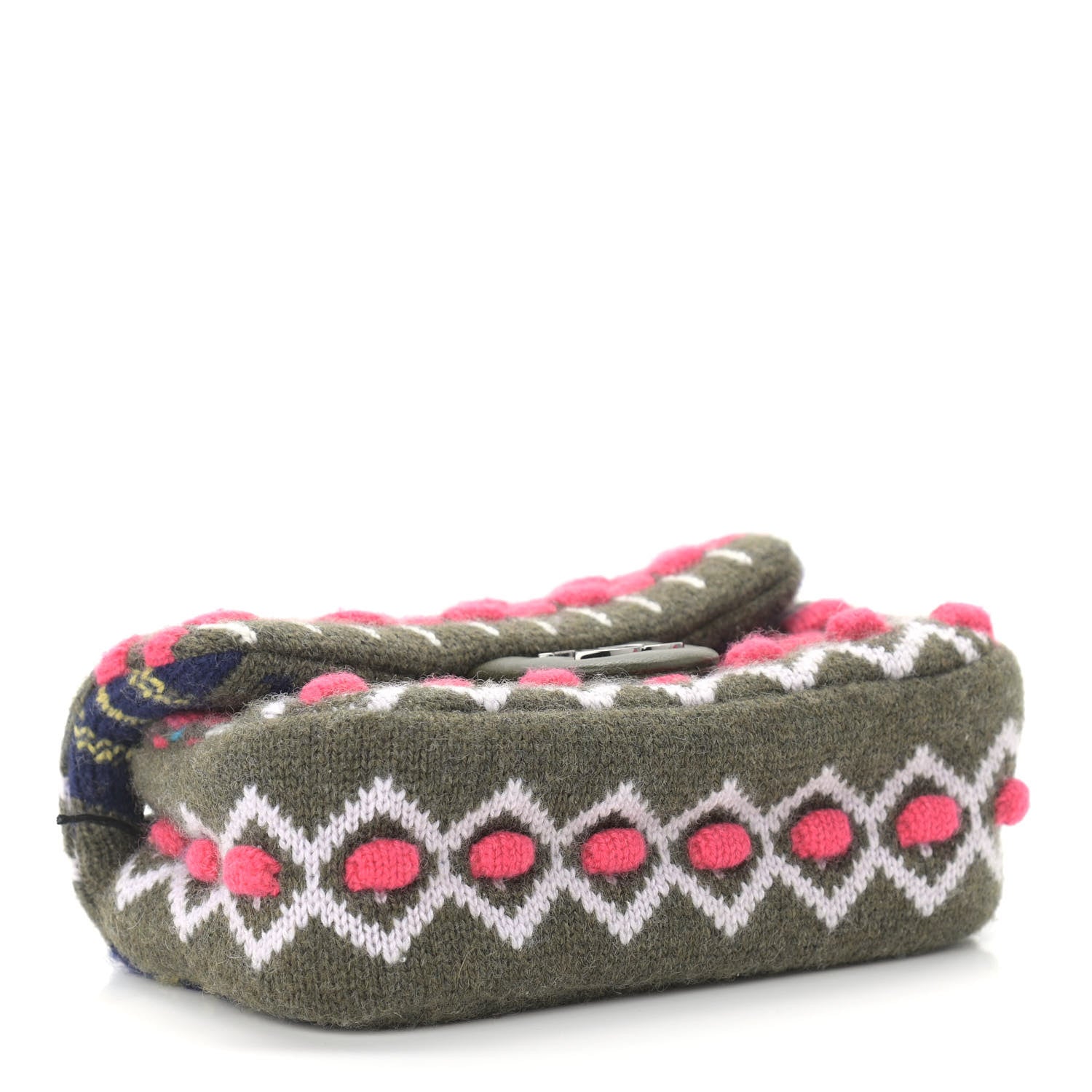 Chanel Cashmere Knit Extra Mini Single Flap Khaki Multicolor 4 of 9