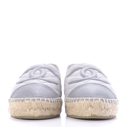 Chanel Lambskin Quilted CC Espadrilles 38 Grey 2 of 11