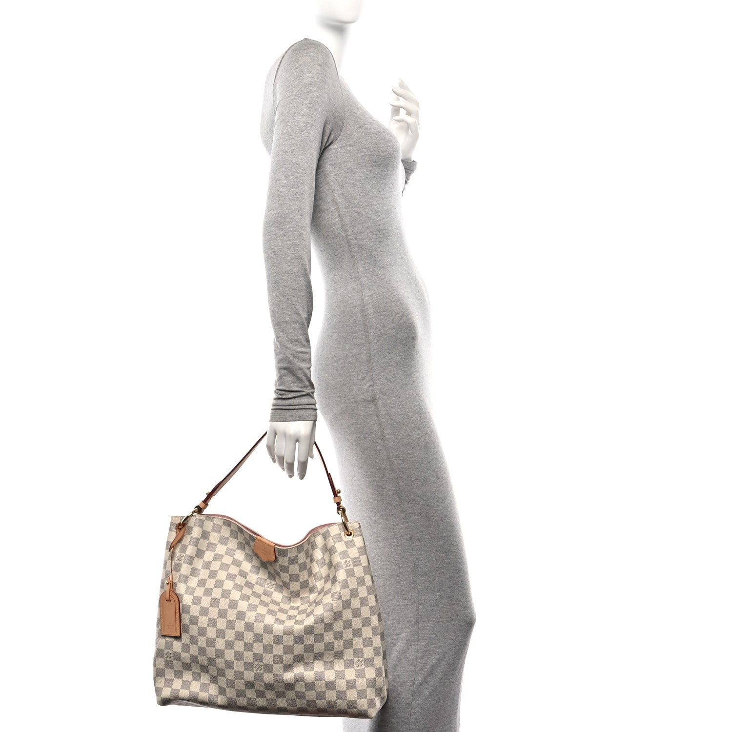 Louis Vuitton Damier Azur Graceful MM Rose Ballerine 2 of 11