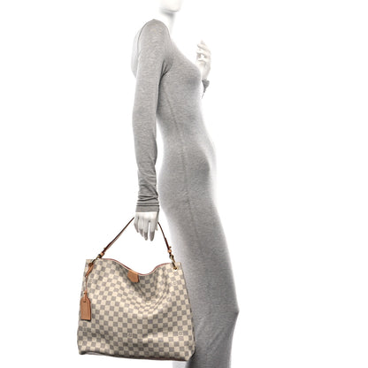 Louis Vuitton Damier Azur Graceful MM Rose Ballerine 2 of 11