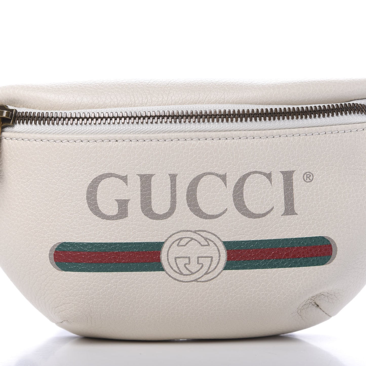 Grained Calfskin Small Logo Belt Bag White