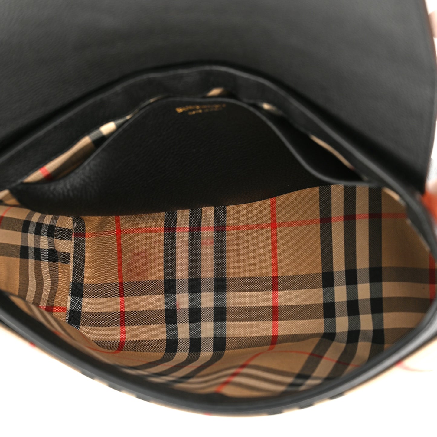 Grainy Calfskin Vintage Check Note Crossbody Bag Black