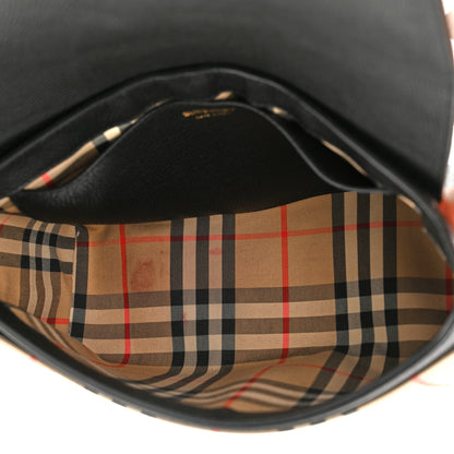 Burberry Grainy Calfskin Vintage Check Note Crossbody Bag Black 5 of 15