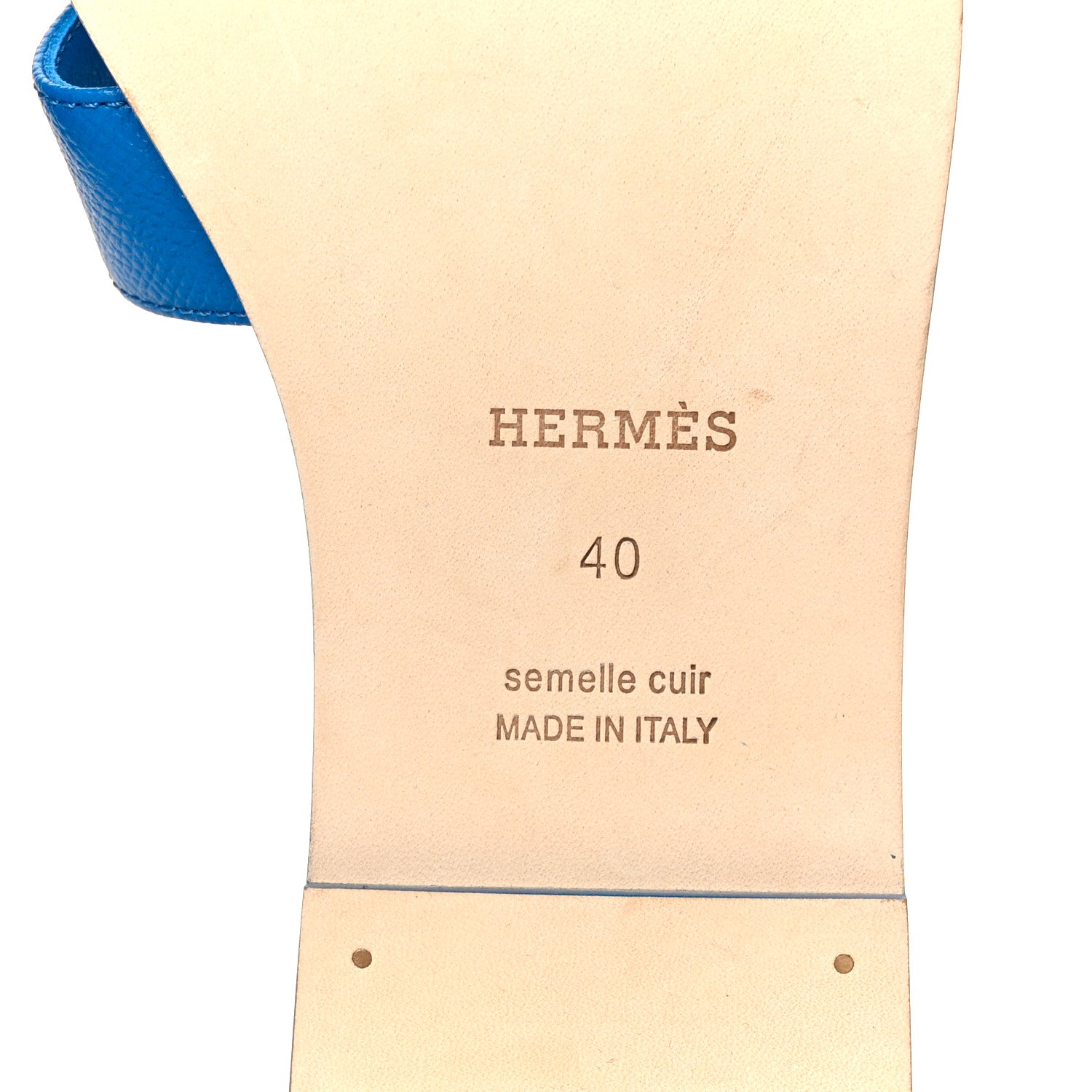 Hermes Epsom Oran Sandals 40 Bleu Bleuet 8 of 9