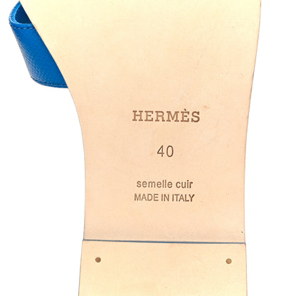 Hermes Epsom Oran Sandals 40 Bleu Bleuet 8 of 9