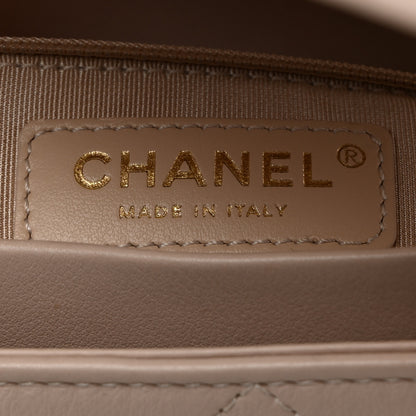 Chanel Calfskin Stitched Flap Light Beige 6 of 11