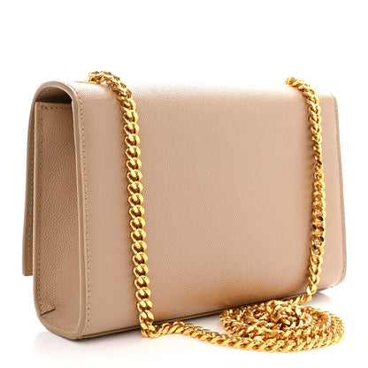 Saint Laurent Grain De Poudre Small Monogram Kate Satchel Dark Beige 3 of 11