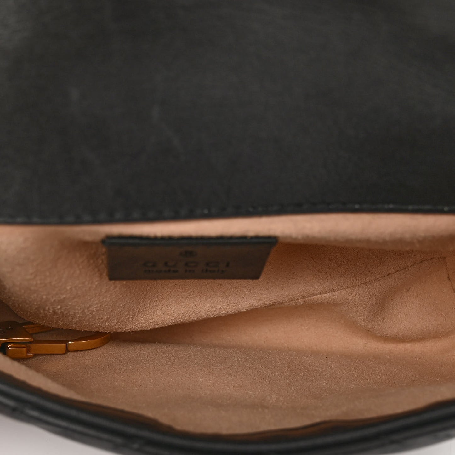 Calfskin Matelasse Super Mini GG Marmont Shoulder Bag Black