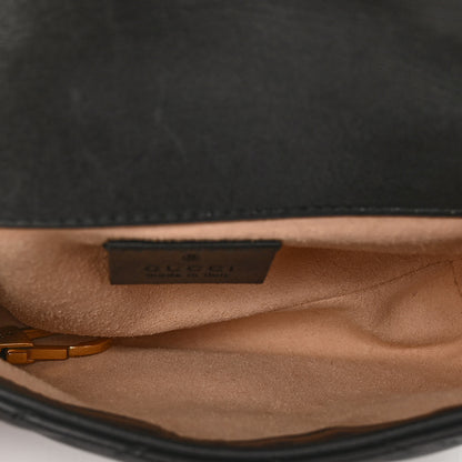 Gucci Calfskin Matelasse Super Mini GG Marmont Shoulder Bag Black 5 of 11
