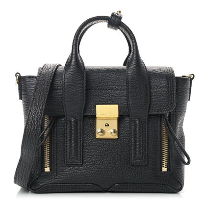 3.1 Phillip Lim Textured Calfskin Mini Pashli Satchel Black 1 of 10