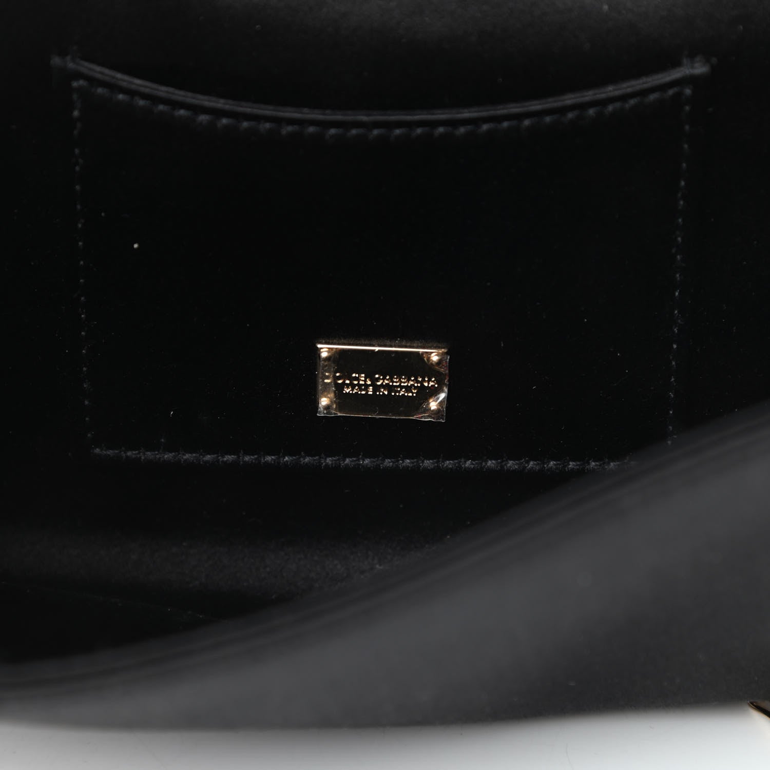 Dolce & Gabbana Satin Crystal Chain Shoulder Bag Black 6 of 9