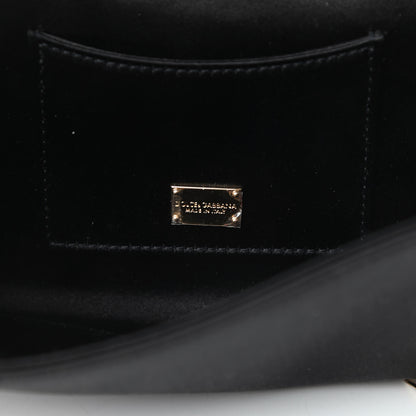 Dolce & Gabbana Satin Crystal Chain Shoulder Bag Black 6 of 9