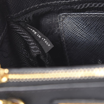 Prada Saffiano Lux Mini Galleria Double Zip Tote Black 6 of 15