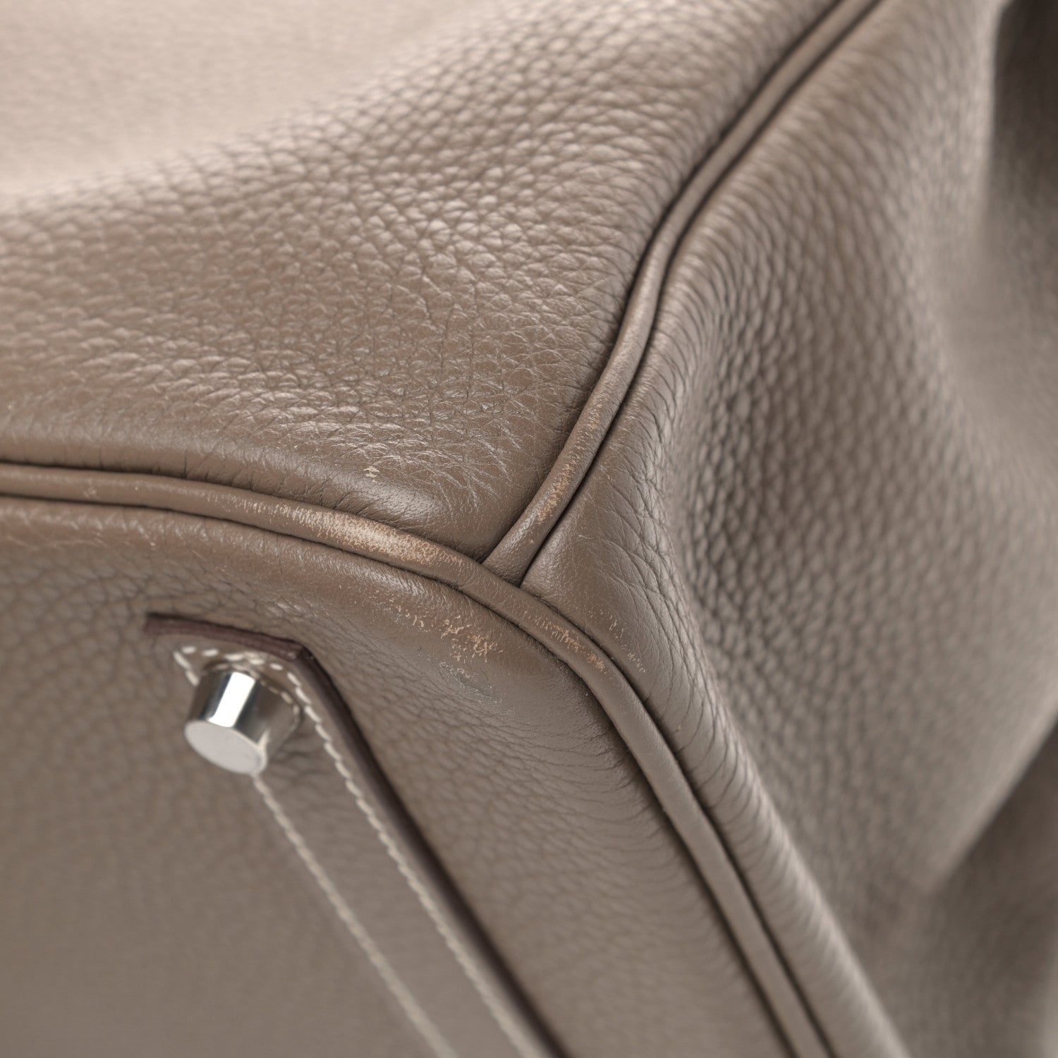 Hermes Taurillon Clemence Birkin 35 Etoupe 10 of 17