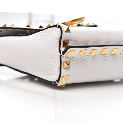 Valentino Garavani Grainy Calfskin Small Rockstud Hype Shoulder Bag White 7 of 9