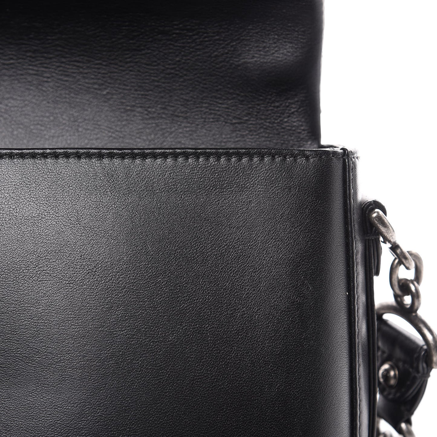 Calfskin Quilted Large Rock My Shoulder Flap Black