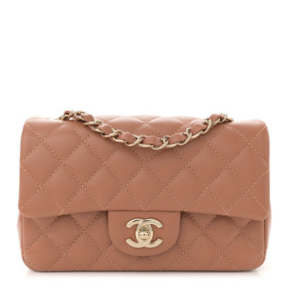 Chanel Lambskin Quilted Mini Rectangular Flap Brown 1 of 10