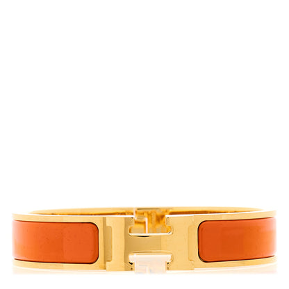 Hermes Enamel Narrow Clic Clac H Bracelet PM Orange 1 of 4