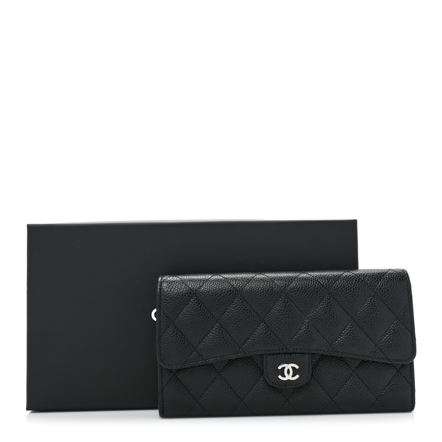 Chanel Caviar Quilted Large Gusset Flap Wallet Black 16 of 16