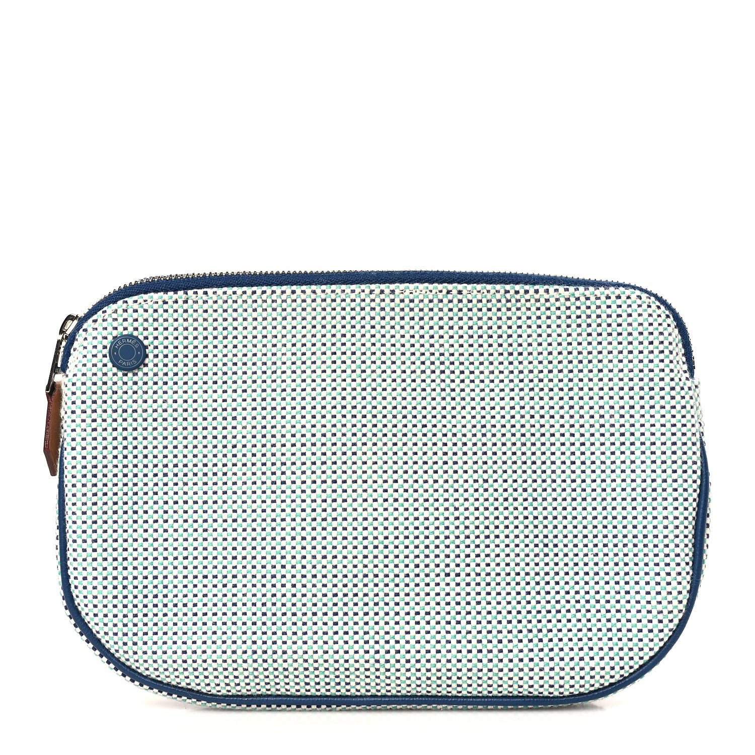 Hermes Tricolor Canvas Echappee Case Marine 1 of 6
