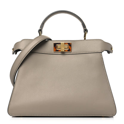 Fendi Vitello Seta Shiny Nappa Plexiglass Bi-Color Small Peekaboo I SEE U Satchel Tartaruga Black 1 of 9