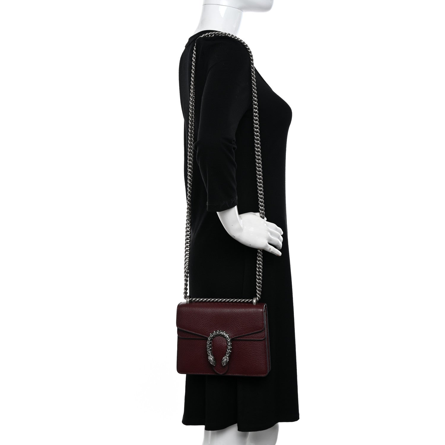 Gucci Dollar Calfskin Crystal Mini Dionysus Shoulder Bag Vintage Bordeaux 2 of 12