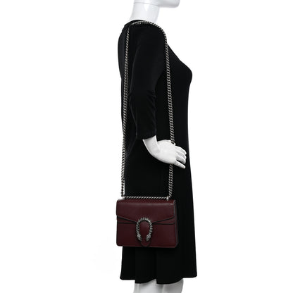 Gucci Dollar Calfskin Crystal Mini Dionysus Shoulder Bag Vintage Bordeaux 2 of 12