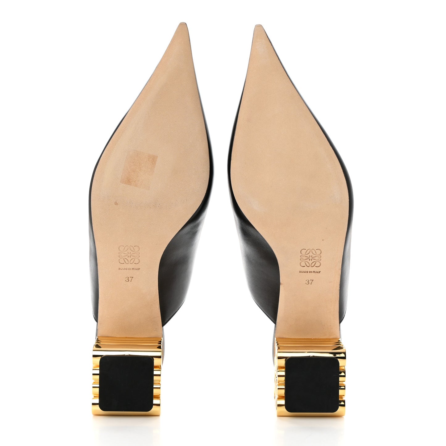 Calfskin Anagram Mules 37 Black