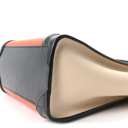 Celine Elephant Calfskin Nano Tri-Color Luggage Bright Orange 9 of 9