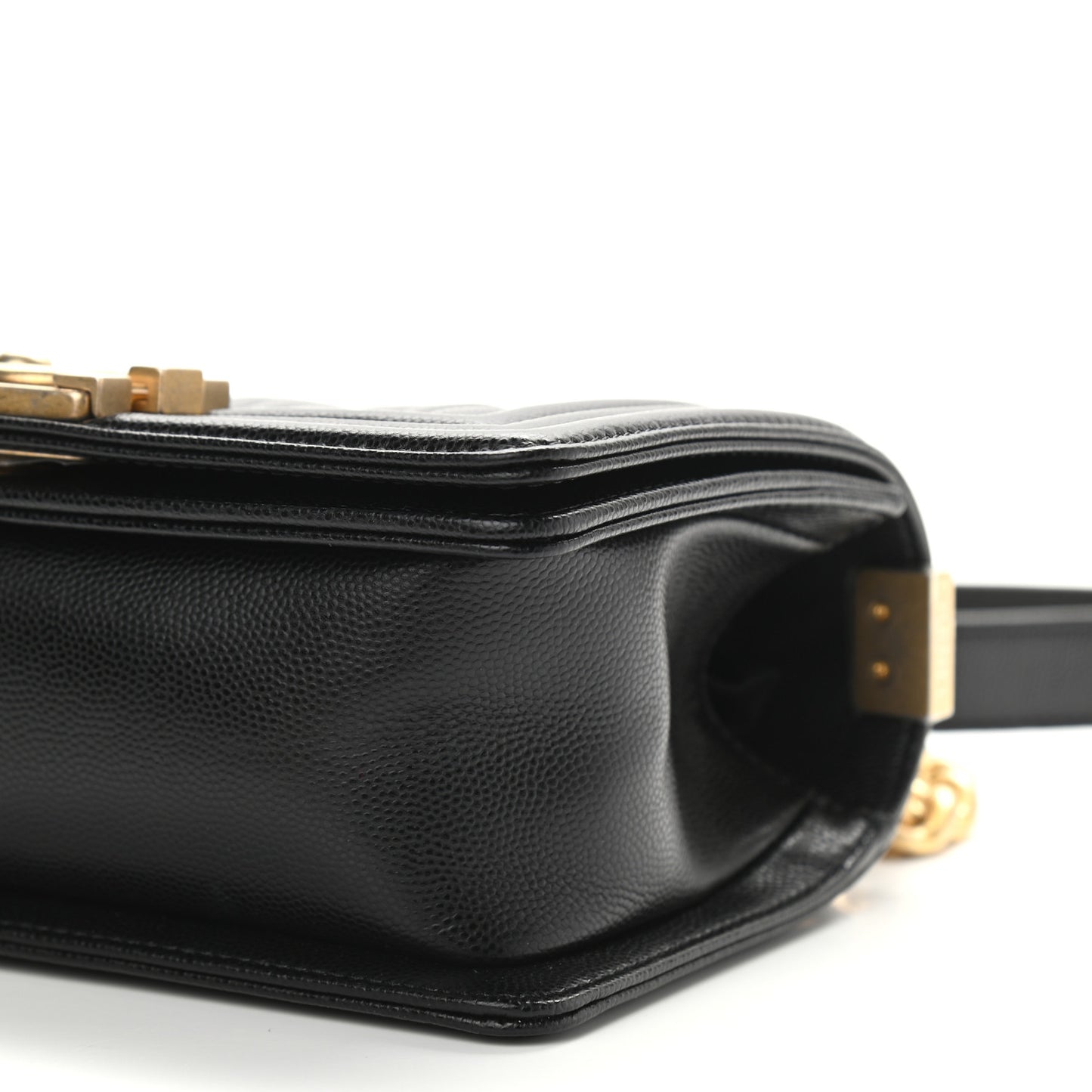 Caviar Quilted Small Boy Flap Black
