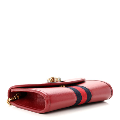 Gucci Textured Calfskin Web Mini Rajah Slim Flap Shoulder Bag Romantic Cherry 4 of 11