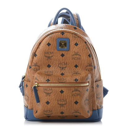 MCM Visetos Mini Stark Backpack Cognac Blue 1 of 10