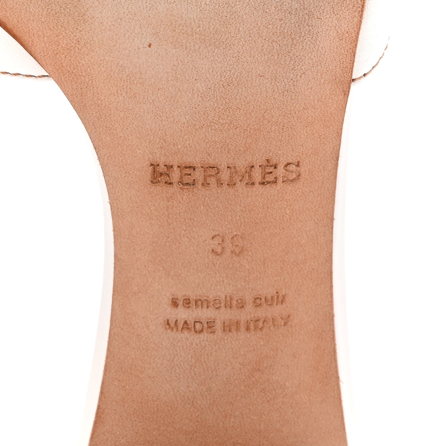 Hermes Calfskin Oasis Sandals 39 White 7 of 9