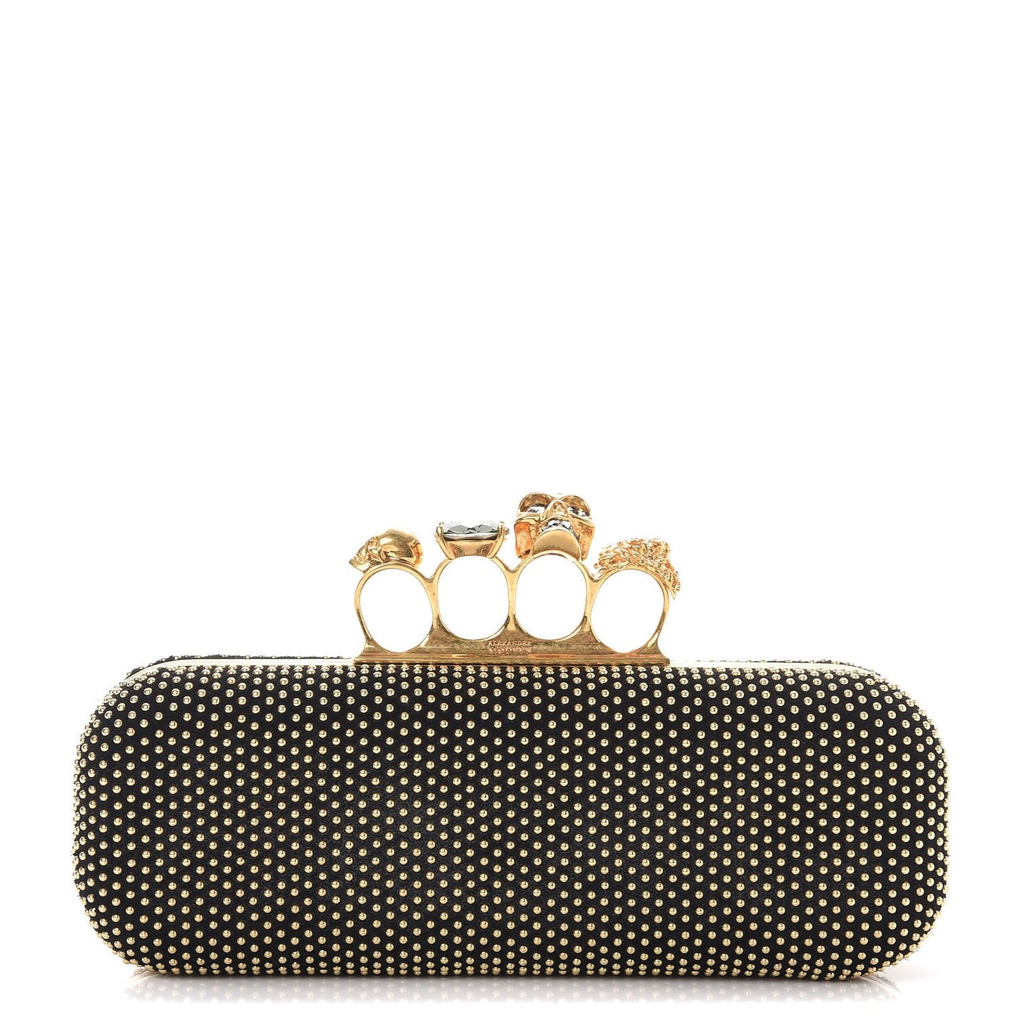 Studded Knucklebox Clutch Black