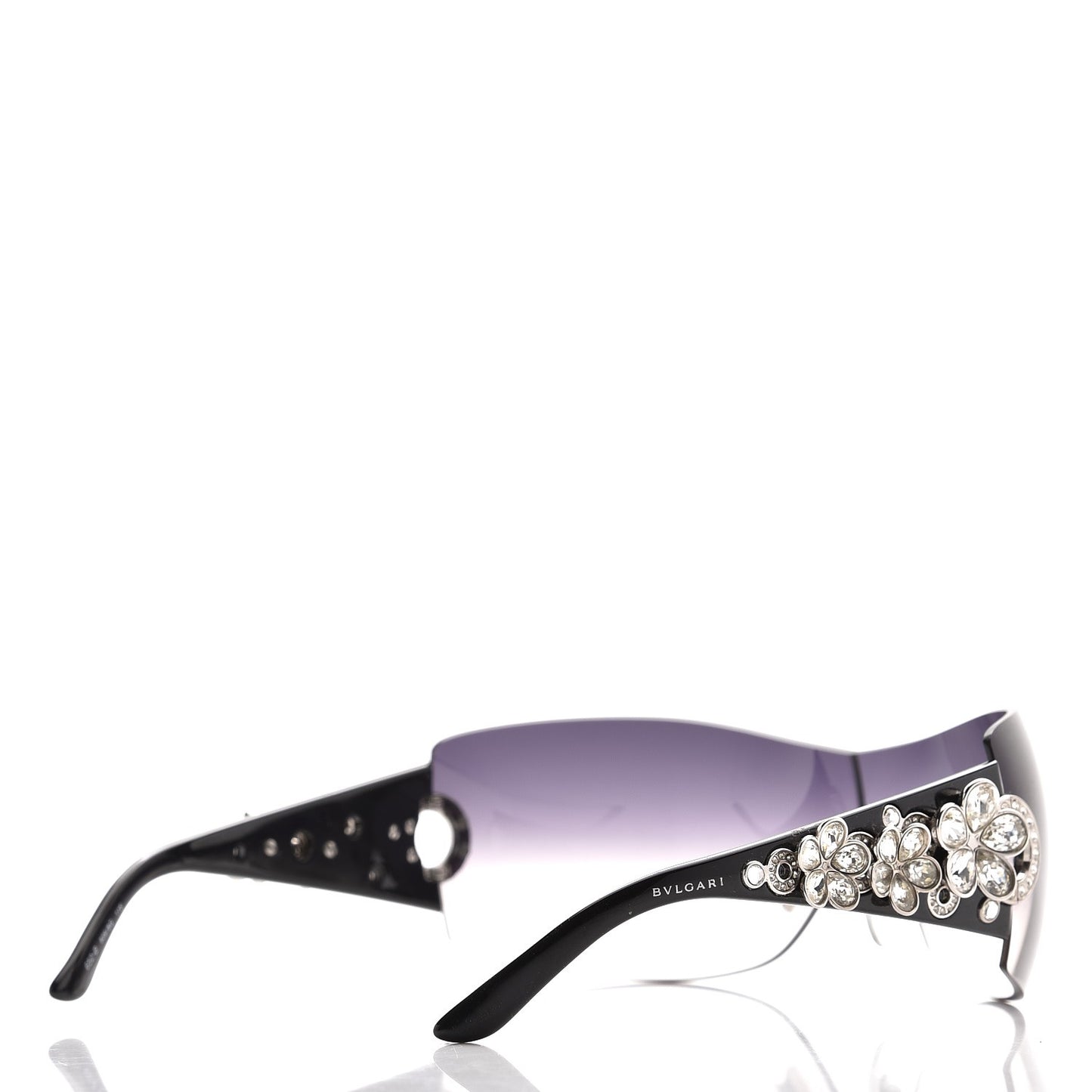 Crystal Flower Sunglasses 652-B Black
