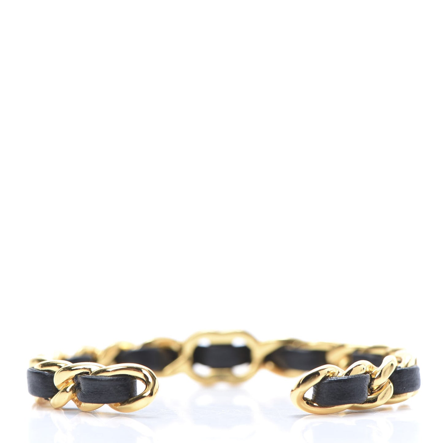 Lambskin More Is More Cuff Bracelet Black Gold