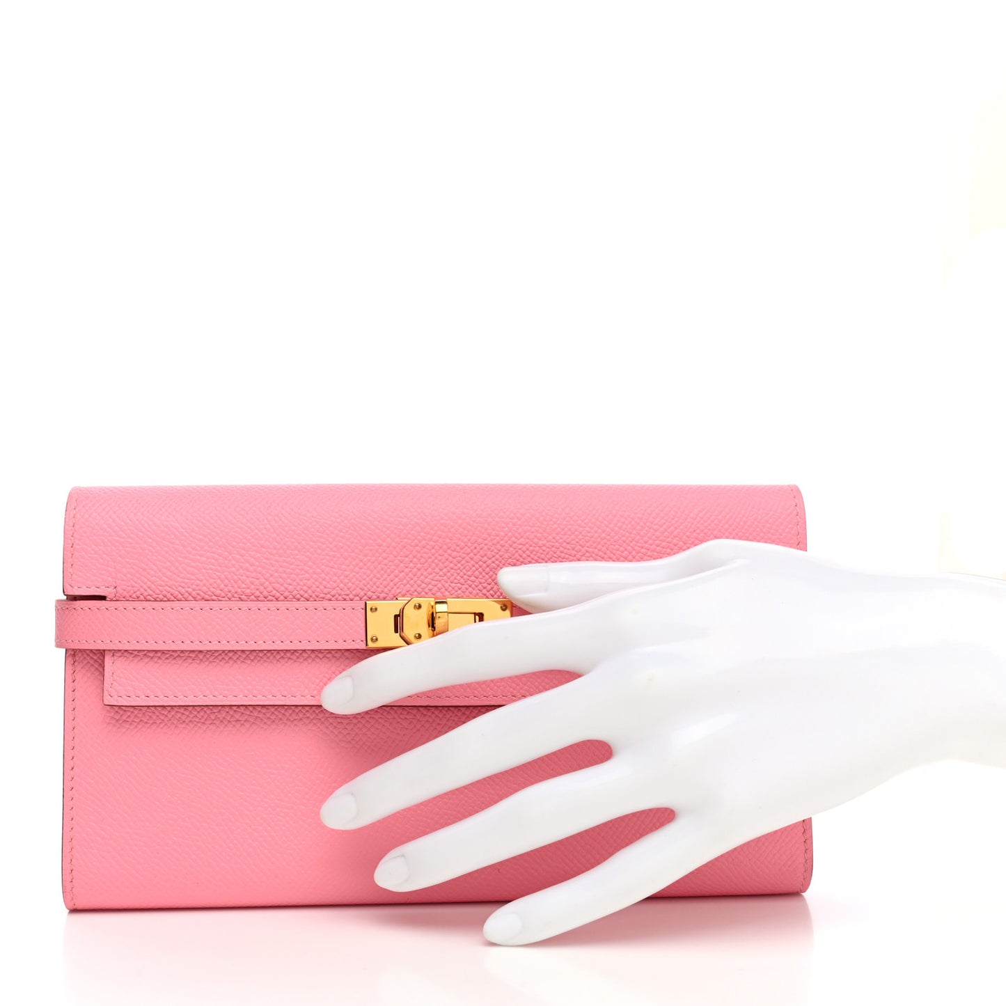 Epsom Kelly Longue Wallet Rose Confetti